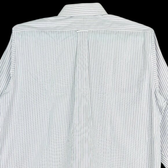 Eagle Men's Striped Button-Down White/Blue Shirt Size 16.5 34/35 French Cuff - Picture 4 of 9